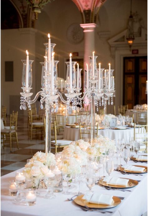 Elegant Old Hollywood Wedding, Candelabra Wedding Centerpieces, The Breakers Palm Beach, Breakers Palm Beach, Candelabra Wedding, Head Table Decor, Old Hollywood Wedding, Elegant Wedding Inspiration, Viking Wedding