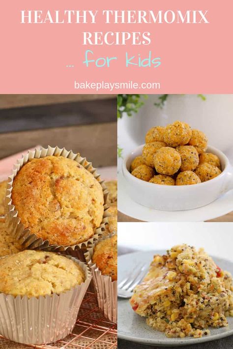 A collection of simple and healthy THERMOMIX RECIPES FOR KIDS... slices, bliss balls, muffins, pasties, meatballs and more!    #healthy #thermomix #kids #recipes #easy Easy Thermomix Recipes, Healthy Thermomix Recipes, Best Thermomix Recipes, Thermos Recipes, Tm6 Recipes, Easy Fish Cakes, Thermomix Recipes Dinner, Snacks School, Thermomix Healthy