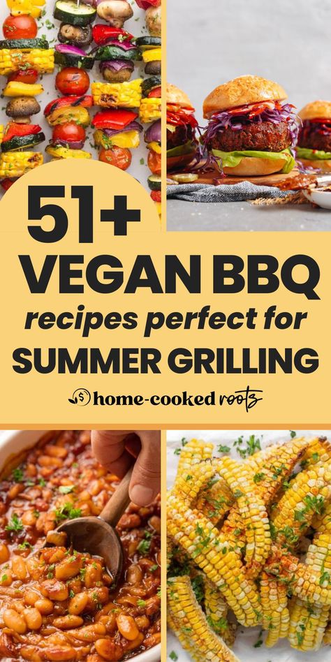 Whether you need an amazing vegan dish to bring to a BBQ or you’re attending an all-vegan BBQ, this list of 50+ Vegan BBQ Recipes has what you need. Browse the list below and get new ideas for a fun and delicious summer cookout. Vegan Cookout Food, Vegetarian Bbq Ideas, Vegan Bbq Ideas, Vegetarian Bbq Recipes, Vegan Barbeque Recipes, Vegetarian Cookout Recipes, Vegan Cookout Recipes, Fancy Bbq, Vegan Kabobs