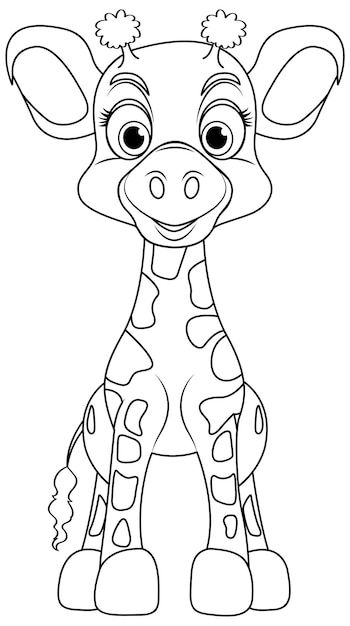 Free vector coloring page outline of cut... | Free Vector #Freepik #freevector #cartoon-drawing #cartoon-giraffe #cartoon-svg #giraffe Giraffe Outline, Giraffe Vector, Cartoon Outline, Cute Giraffe, Games For Toddlers, Creative Painting, Coloring Page, Vector Art, Stock Illustration