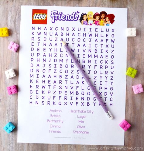 Free Printable LEGO Friends Word Search at artsyfartsymama.com Lego Friends Party Ideas, Lego Girls Birthday Party, Friends Party Ideas, Girls Lego Party, Lego Party Games, Lego Friends Birthday Party, Friends Word, Lego Friends Birthday, Lego Friends Party