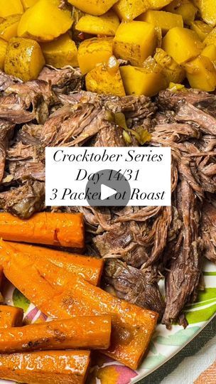 249K views · 5.9K reactions | Welcome to the Crocktober series! 31 days of crock pot recipes in October! Follow along so you don’t miss anything! Today’s recipe is 3 Packet Pot Roast. You’ll love this one! You can find this recipe and all the recipes in the Crocktober series on my website. From there you can save to make later, pin 📌 to Pinterest and print it out. https://www.stephreallife.com/three-packet-pot-roast/ #crocktober #crockpotrecipes #slowcookerrecipes #easyrecipes #easydinners #familyfriendlymealideas | Stephanie Gigliotti 3 Packet Pot Roast, Packet Pot Roast, Best Crockpot Roast, Crockpot Videos, Stephanie Gigliotti, Roast Beef Crock Pot Recipes, Crock Pot Beef Tips, Pot Roasts, Beef Roast Crock Pot