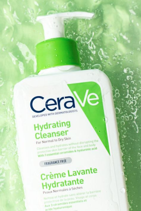 For Normal to Dry Skin
CeraVe Hydrating Cleanser
Developed with Dermatologists, CeraVe Hydrating Cleanser is a gentle non-foaming lotion that effectively cleanses the face and body. The formula enriched with 3 Essential Ceramides and Hyaluronic Acid, hydrates and help's protect the skin's natural barrier, leaving skin soft and thoroughly cleansed. CeraVe's patented MVE technology locks in moisture giving continuous hydration for 24 hours. Also suitable for sensitive and eczema-prone skin. Dry Skin Moisturizer Face, Face Wash For Dry Skin, Cerave Hydrating Facial Cleanser, Cerave Hydrating Cleanser, Dhc Deep Cleansing Oil, Hydrating Facial Cleanser, Deep Cleansing Oil, Exfoliating Brush, Pore Cleanser