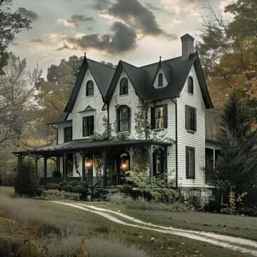 Gothic Home Exterior, Southern Gothic Home, Gothic Farmhouse Decor, Victorian Gothic Home Decor, Gothic Western, Gothic Farmhouse, Practical Magic House, Morgantown West Virginia, Dream House Aesthetic