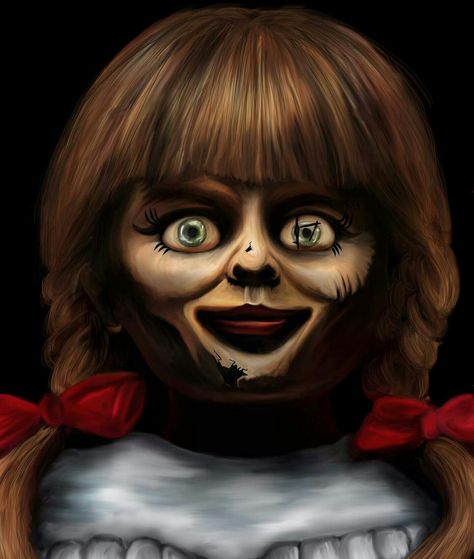 ANNABELLE Doll Face Drawing, Annabelle Horror, Iron Man Painting, Annabelle Doll, Doll Drawing, Horror Punk, Creepy Doll, Scary Dolls, Horror Tattoo