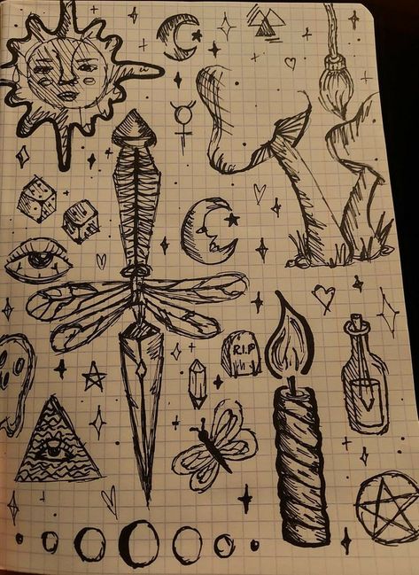 Doodle Aesthetic, Hippie Drawing, Aesthetic Doodles, Vent Book, Sketchbook Doodles, Magic Runes, Arte Grunge, Indie Drawings, Meaningful Drawings