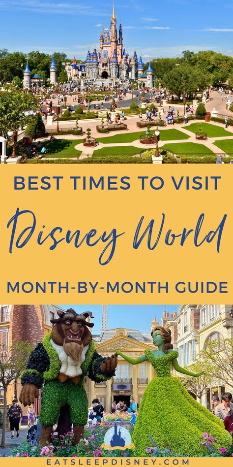 One of the first things you need to decide when planning a Disney World vacation is WHEN you’re going to go, but it can be hard to find the perfect time to visit.   So, when is the best time of year to visit Disney World in 2024? We’ve got the complete breakdown to help you start planning!  Disney World, Disney Tips, Eat Sleep Disney Best Times To Go To Disney World, Best Time To Visit Disney World, Disney World Travel Tips, Disney 2024 Planning, Best Time To Go To Disney World, Planning Disney World Vacation, Disney Travel Tips, Disney World Tips And Tricks 2024, First Time Disney Trip