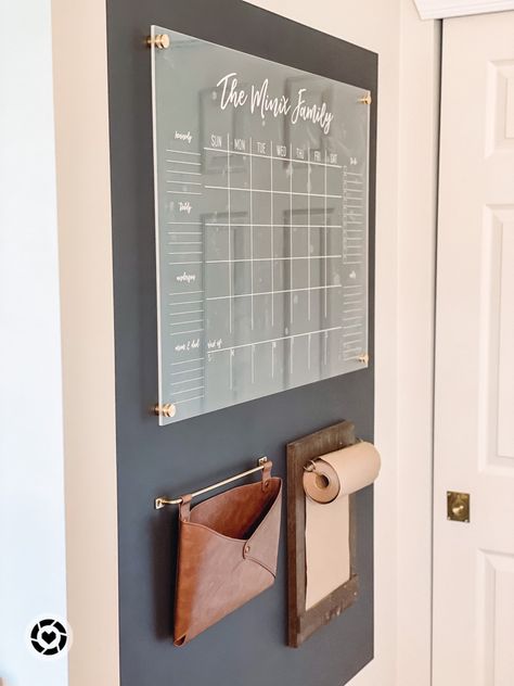 Family command wall acrylic  calendar and mail envelope Pantry Calendar Wall, Calendar And Mail Wall, Wall Family Organizer, Mudroom Mail Organization, Black Command Center Wall, Living Room Command Center, Mudroom Family Command Center, Wall Schedule Organizer, Mail And Calendar Organizer Wall