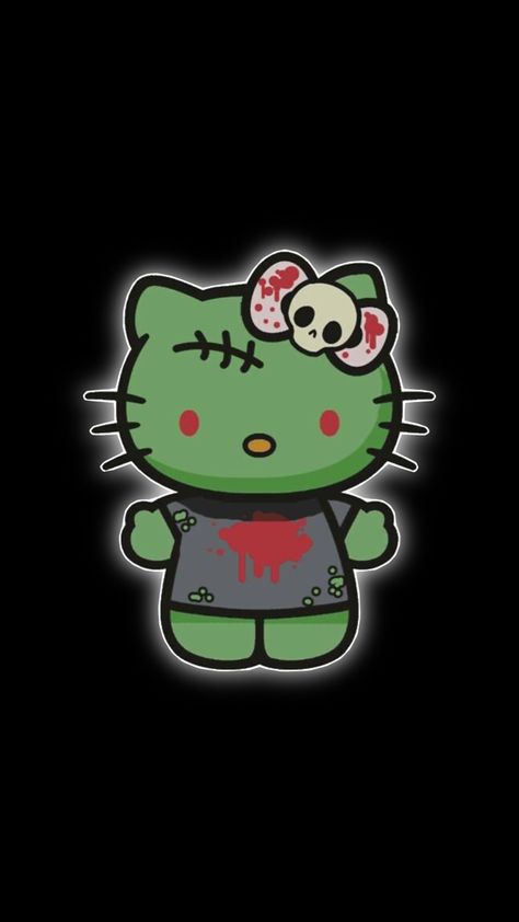 Kitty Wallpaper Laptop, Hello Kitty Wallpaper Laptop, Spooky Hello Kitty, Zombie Hello Kitty, Halloween Hello Kitty, Wallpaper Laptop, Kitty Wallpaper, Halloween Wallpaper, Hello Kitty Wallpaper