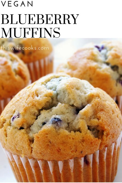 Vegan Blueberry Muffins Vegan Muffin, Vegan Blueberry Muffins, Easy Blueberry Muffins, Vegan Baking Recipes, Breakfast Low Carb, Vegan Baked, Diary Free, Vegan Muffins, Vegan Brunch