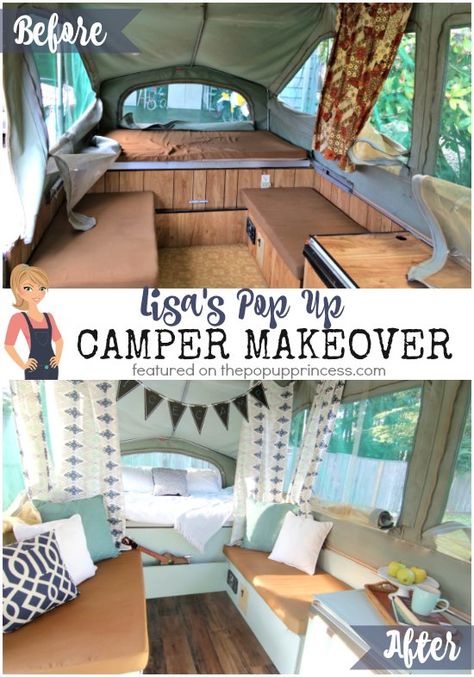 Tent Trailer Remodel, Pop Up Campers, Pop Up Princess, Popup Camper Remodel, Pop Up Tent Trailer, Camper Diy, Camping Vintage, Pop Up Trailer, Camping Diy