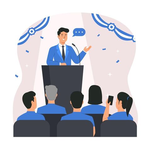 Public Speaker Speaking Behind the Podium Public Speaking Aesthetic, Presentation Pictures, Anime Flower, Educational Illustration, Project Presentation, Feeling Helpless, Pola Kartu, Profile Pictures Instagram