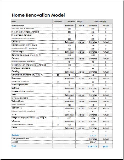 Home renovation model template DOWNLOAD at http://www.xltemplates.org/home-renovation-model-sheet/ Renovation Planner Free Printable, Renovation Template, 1300 Sq Ft House Plans, Home Renovation Planner, Remodeling Checklist, Family Budget Planner, Dream Home Ideas, Kitchen Renovation Cost, Home Renovation Costs