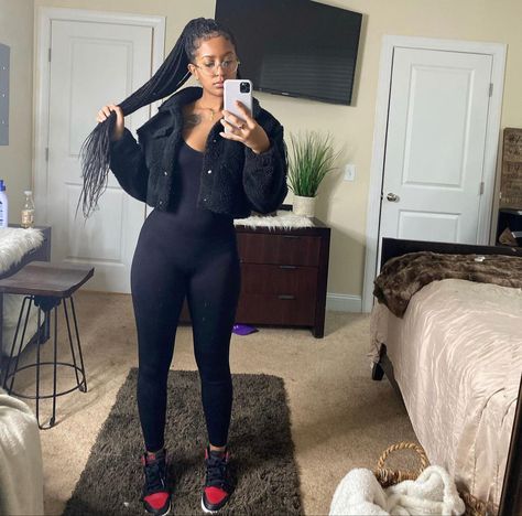 Jumper Outfit Black Women, Gray Jumpsuit Outfit Black Women, Jumpsuits Outfit Black Women, Jumpsuit Outfit Ideas Black Women, Black Longsleeve Outfit, Black Jumpsuit Outfit Baddie, Jumpsuit Outfit Baddie, Jumpsuit Outfit Black Women, Romper Outfit Fall