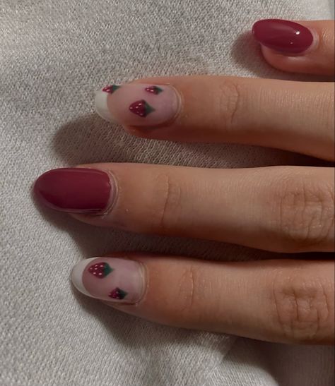 Straw Berry Nails, Backtoschool Nails, Strawberry Nail, Strawberry Nails, Aesthetic Strawberry, Berry Nails, Fruit Nails, Strawberry Aesthetic, Nail Pinterest