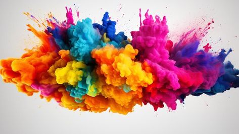 Realistic colorful mixed rainbow powder explosion Powder Explosion, Graphic Resources, Rainbow, Quick Saves, Color, Design