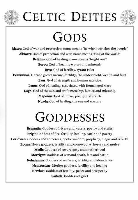 Celtic deities List Of Deities, Deity Worship, To Be A Witch, Celtic Deities, Cosmic Witch, Goddess Magick, Be A Witch, Celtic Gods, Greek Mythology Gods