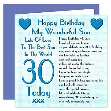 Son 30th Happy Birthday Card - Lots of Love to The Best Son in The World - 30 Today Rosie Online Happy 16th Birthday Son, 40th Birthday Images, 16th Birthday Wishes, 40th Birthday Wishes, 30th Birthday Wishes, Birthday Verses, Birthday Wishes For Son, Happy 25th Birthday, Happy 20th Birthday