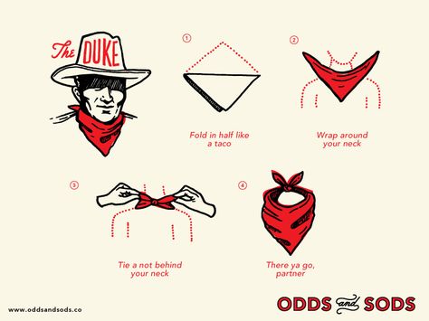 How To Wear A Bandana The Duke by Amy Hood Hairstyle With Bandana, Bandana Drawing, How To Draw Necks, Pinup Hairstyle, How To Draw Hoods, How To Wear Bandana, Bandana Tattoo, Wearing Bandana, Bandana Hairstyle