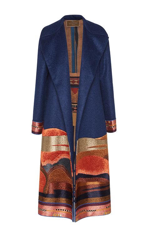 Midnight Wool Mohair Coat With Lurex Landscape Hem by Etro for Preorder on Moda Operandi Mohair Coat, Abaya Designs Latest, Interesting Outfits, Elegant Dresses Classy, The Bachelorette, Abaya Designs, Star Style, Abayas Fashion, Abaya Fashion