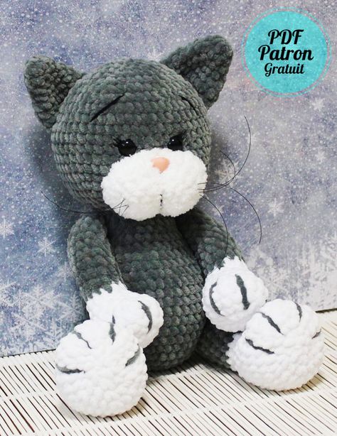 Amigurumi Chat de velours Meow au Crochet PDF Gratuit - Amigurumibox Cat Amigurumi Free Pattern, Crochet Dog Sweater Free Pattern, Chat Crochet, Patron Crochet, Crochet Dog Sweater, Crochet Cute, Crochet Cat Pattern, Cat Amigurumi, Crochet Animals Free Patterns