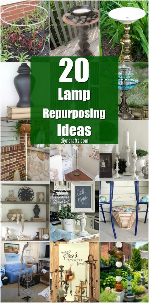 20 Fantastic Lamp Repurposing Ideas To Add Style To Your Home And Garden - Brilliant projects! via @vanessacrafting Lamp Repurpose, Upcycle Lamp, Lamp Shade Crafts, Recycled Lamp, Wooden Lamp Base, Amazing Christmas Trees, Old Lamp Shades, Repurposed Lamp, Repurposing Ideas