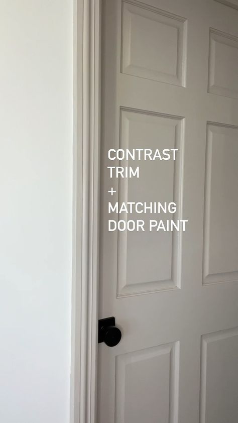 Colored Door And Trim, Painted Trim And Doors Interior, Interior Painted Doors And Trim, Tan Doors And Trim, Paint Door And Trim Same Color, Alabaster Walls Agreeable Gray Trim, White Walls Colored Doors And Trim, Trim Paint Finish, Taupe Doors And Trim Interior