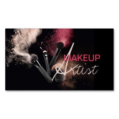 MakeUp Artist, Cosmetology, Salon Business Card Standard Business Cards | Zazzle Makeup Artist Business Cards Design, Makeup Artist Cards, Make Up Salon, Makeup Artist Logo Design, Makeup Artist Branding, Makeup Business Cards, Artist Business Card, Salon Business Card, Beauty Business Cards