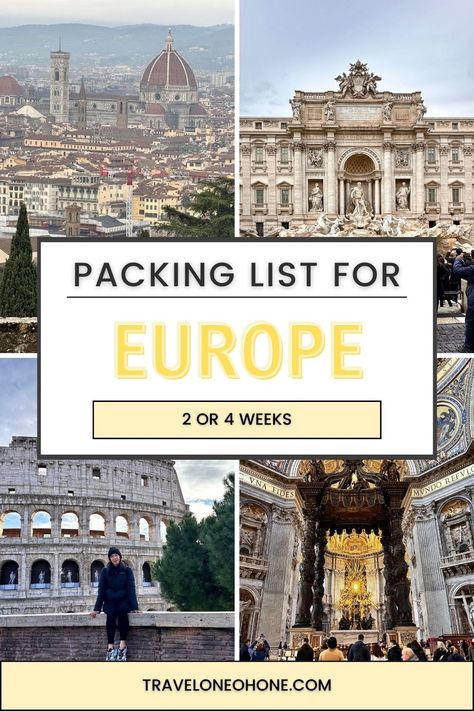 Essential Packing List for Europe in Summer! 2 or 4 Weeks - Travelling the World! Europe Packing List Summer 3 Weeks, Packing For 3 Weeks In Europe Summer, Packing List 2 Weeks, Packing List For 3 Weeks, Europe Packing List Summer, Summer Travel Packing, Europe In September, Packing List For Europe, Essential Packing List