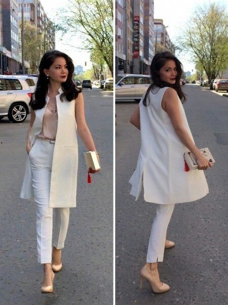 Sleeveless Blazer Outfit, Long Vest Outfit, Vest Outfits For Women, Super Outfit, Summer Work Outfits, Elegante Casual, Ținută Casual, Casual Cardigans, Elegantes Outfit