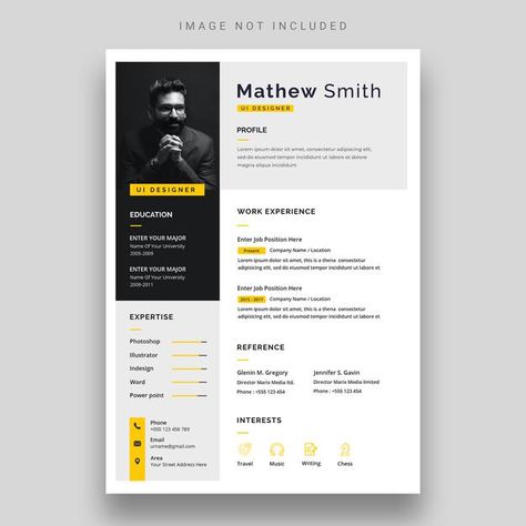 Clean modern resume or cv template | Free Psd Graphic Design Cv Creative, Graphic Designer Cv, Europass Cv, Cv Profile, Resume Portfolio, Resume Design Free, Minimal Resume Template, Graphic Design Cv, Cv Design Template