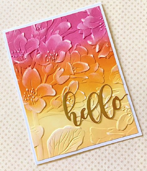 Layered Greeting Cards, Embossing Folder Ideas, Embossing Folders Cards, Homemade Cards Ideas Creativity, Greeting Cards Handmade Creative Design, Handmade Greeting Cards Ideas, Embossing Folder Cards, Embossed Cards Handmade, Embossing Cards