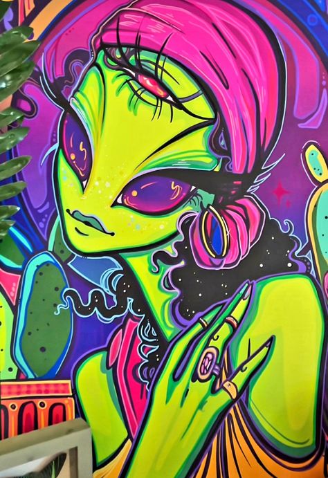 🤍🤍🤍 #painting #art #psychedelic #melbourneartist #australianartist #australianart #artist #artprocess #aesthetic #space #alien #textureart Funky Alien Art, Space Eyes Drawing, Slime Hair Drawing, Trippy Alien Art, Alien Body Painting, Drawing Ideas Alien, Trippy Character Art, Pop Art Painting Ideas Creative, Alien Drawing Aesthetic