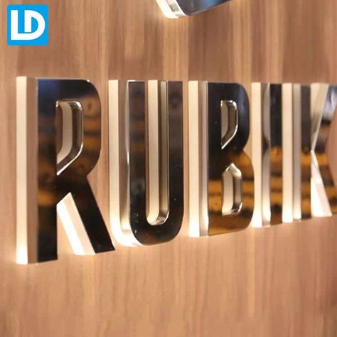 Custom Backlit Sign Mirror View Metal LED Letters Backlit Signage, Hospital Signage, Led Letters, Mirror Letters, Illuminated Signage, Wood Signage, Channel Letter Signs, Sign Installation, Lobby Sign