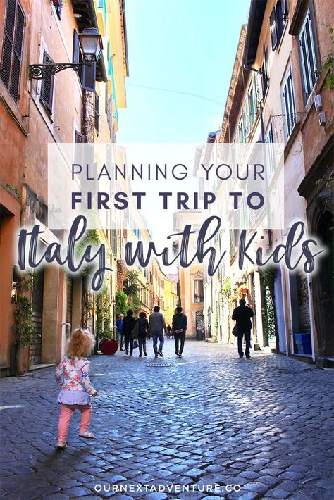 Our 10 best tips for planning your first family trip to Italy with kids. #italy #familytravel // Family Travel | Travel with Kids | Baby Travel | Toddler Travel | Italian Vacation | Family Holiday | Where to Go | When to Go | Things to Do | Travel Planner | Best Cities in Italy | Europe with Kids | Italy by Train | Rome | Florence | Cinque Terre | Milan | Venice | Amalfi Coast Europe With Kids, Italy By Train, Italy With Kids, To Do Planner, Italian Vacation, Vacation Family, Cities In Italy, Trip To Italy, Baby Travel