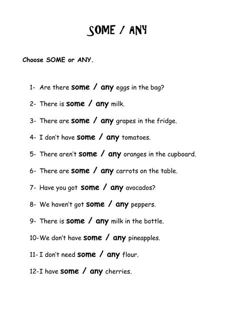 Some And Any Exercises, Some And Any Worksheets, A An Some Any Worksheet, Some Any Worksheet, Live Worksheet, Some Any, Punctuation Worksheets, Teach English To Kids, English Grammar Exercises