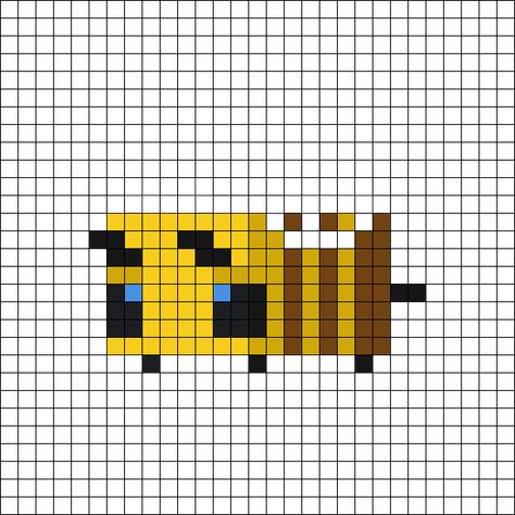 Minecraft Bee Cross Stitch, Perler Bead Patterns Templates, Minecraft Kandi Pattern, Minecraft Bee Pixel Art, Minecraft Bee Perler Beads, Bee Perler Bead Pattern, Pixel Art Bee, Bee Pixel Art, Bee Line Art