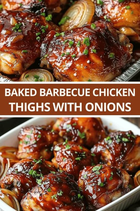 Baked Barbecue Chicken Thighs with Onions French Onion Dip Chicken Thighs, Barbecued Chicken Thighs, None In Chicken Thigh Recipes, Baked Bbq Chicken Thighs Bone In, Healthy Chicken Thigh Recipes Baked, Bbq Chicken Thighs In Oven, Bake Chicken Thighs In Oven, Baked Barbecue Chicken Thighs, Baked Chicken Thighs Bone In