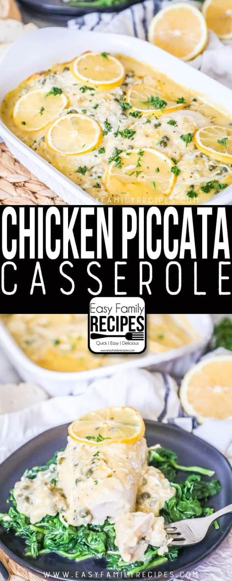 Chicken Piccata Casserole · Easy Family Recipes Baked Chicken Piccata Recipe, Chicken Piccata Casserole, Baked Chicken Piccata, Best Chicken Piccata, Chicken Piccata Easy, Easy Chicken Piccata, Easy Chicken Casserole, Chicken Piccata Recipe, Piccata Recipe