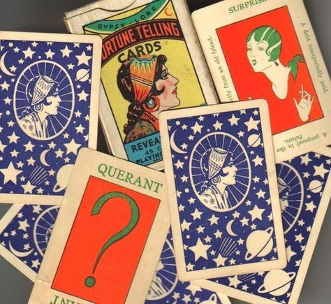 1920s Fortune Telling Cards Tarot Card Designs, Vintage Fortune Teller, Fortune Cards, Fortune Tellers, Vintage Tarot, Fortune Telling Cards, Phoebe Buffay, Fortune Telling, Tarot Art