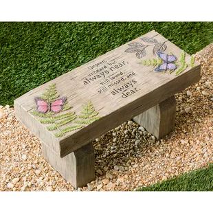 Henri Studio Driftwood Stone Garden Bench | Wayfair Small Memorial Garden Ideas, Memorial Garden Ideas, Grave Ideas, Remembrance Quotes, Cemetery Ideas, Memorial Gardens, Memory Garden, Pet Memorial Garden, Gravesite Decorations