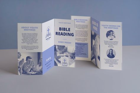 Linear Monocolor Special Grace Church Trifold Brochure Church Bulletin Designs, Church Brochures, Bulletin Ideas, Post Insta, Church Youth, Free Brochure Template, Church Bulletin, Bi Fold Brochure, Booklet Design