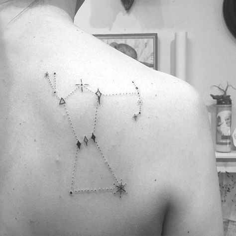 Orion Constellation Tattoo, Orion Tattoo, Astronomy Tattoo, Orion's Belt, Orion Constellation, M Tattoos, Constellation Tattoo, Hand Poked Tattoo, Space Tattoo