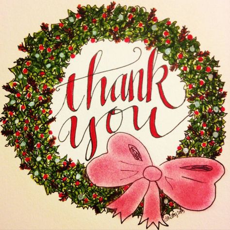 Thank You Quotes Christmas, Thank You Christmas Image, Thank You For Your Order Christmas Theme, Thank You Holiday Cards, Holiday Thank You Message, Thank You Pictures, Hand Drawn Cards, Christmas Party Gift, Christmas Thank You