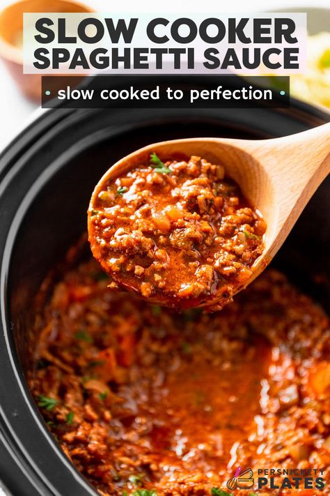 Crockpot Beef Bolognese, Meat Sauce In Crockpot, Slow Cook Spaghetti Bolognaise, Crock Pot Bolognese, Slow Cooker Bolognese Sauce Crockpot, Meat And Veggie Spaghetti Sauce, Crockpot Spaghetti With Meat Sauce, Slow Cooker Sauce Recipes, Spaghetti Sauce Crockpot Slow Cooker