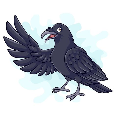 Cartoon crow bird on white background Crow Bird Drawing, Crow Character Design, Crow Pfp, Crow Cartoon, Cartoon Crow, Crow Drawing, Crow Images, Crows Drawing, Landscape Pencil Drawings