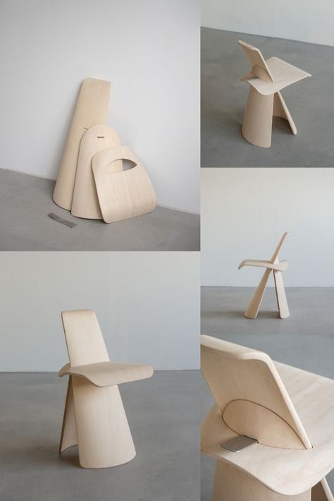 Flexible Furniture Design, Foldable Chair Design, Minimalistic Chair, Soft Stool, Weird Furniture, Wood Chair Design, Flexible Furniture, Modular Chair, Minimalist Chair