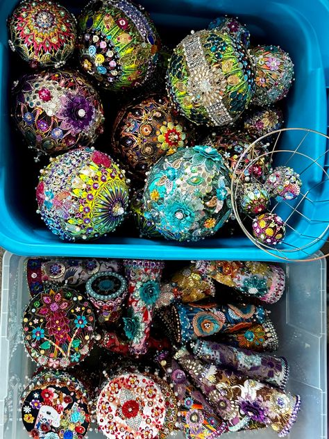 Sequence Christmas Ornaments, Diy Sequin Ornaments, Diy Ornament Tree Styrofoam, Bead And Sequin Ornaments Diy Christmas, Opulent Ornaments, Satin Ornaments, Sequin Ornaments Diy Styrofoam Ball, Jeweled Ornaments, Sequin Baubles