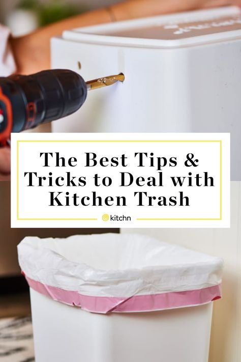 Trash Closet Organization, Kitchen Trash Bag Dispenser, Pantry Trash Can Ideas, Garbage Bags Storage Ideas, Diy Garbage Can Storage Kitchen, Trash Can In Kitchen, Trash Bag Organization, Trash Organization, Trash Bag Storage Ideas