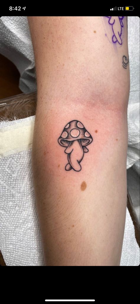 Mushroom Dude Tattoo, Mushroom Tattoo Men, Mushroom Tattoos For Women, Mushroom Guy Tattoo, Walking Mushroom Tattoo, Mushroom Woman Tattoo, Mushroom Tattoo Flash, Mini Mushroom Tattoo, Cute Mushroom Tattoos